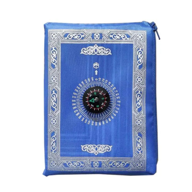 Portable Prayer Pocket Prayer Rug Islamic Gift Muslim Waterproof Praying Rug with Compass Travel Praying Blanket 100*60cm Zpaxo Blue 60X100CM