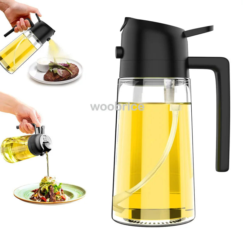 2in1 Kitchen Spray Oil Dispenser Oil Sprayer Polisher Or Only Brush Spray for Air Fryer Salad Grilling Roasting Cooking Kitchen Zpaxo