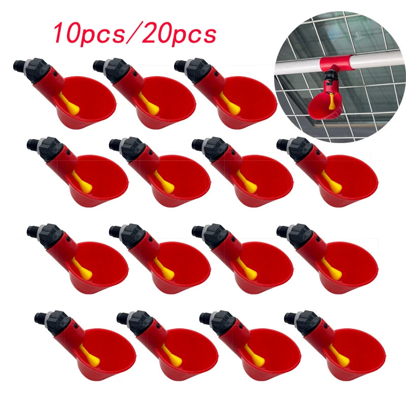 10 Quail Automatic Fowl Bowl Chicken Hen Poultry Water Drinking Cups Zpaxo