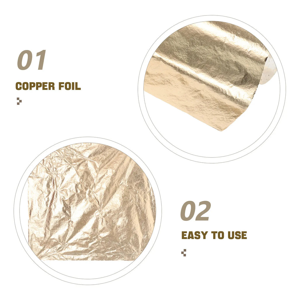 Square Gold Foil Wall Art Frame 16x16 Cm Premium Copper Leaf Finish