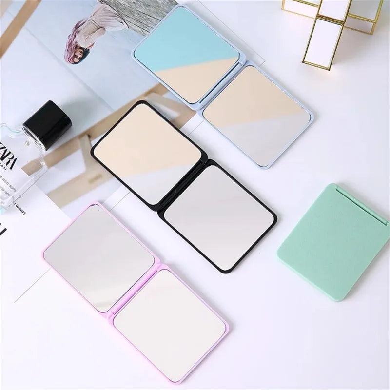 Mirror Foldable Makeup Mirror Portable Double-Sided Mirror Student Dormitory Desktop Small Gift Mini Pocket Mirror Home Decor Zpaxo