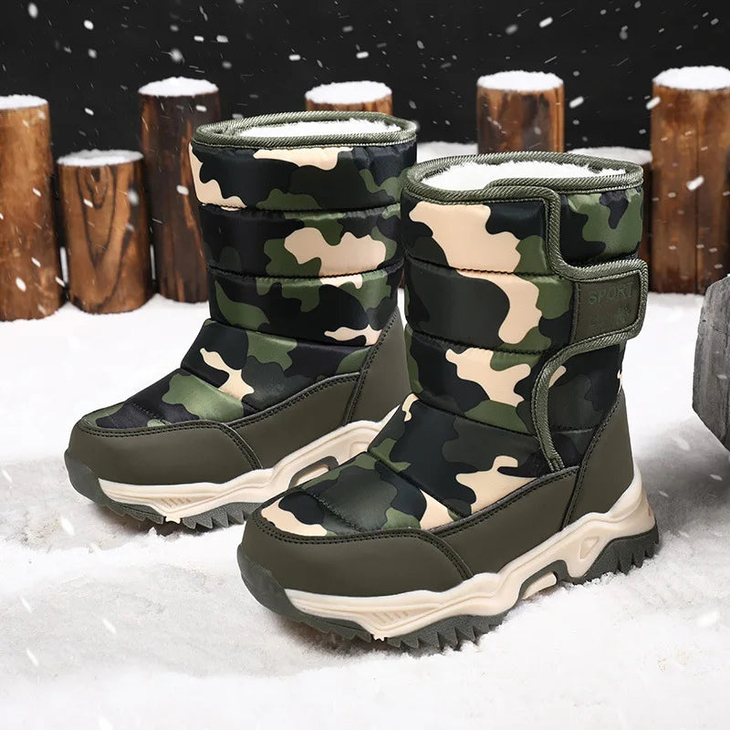 2023 Winter Children Shoes Plush Waterproof Fabric Non-slip Girl Zpaxo
