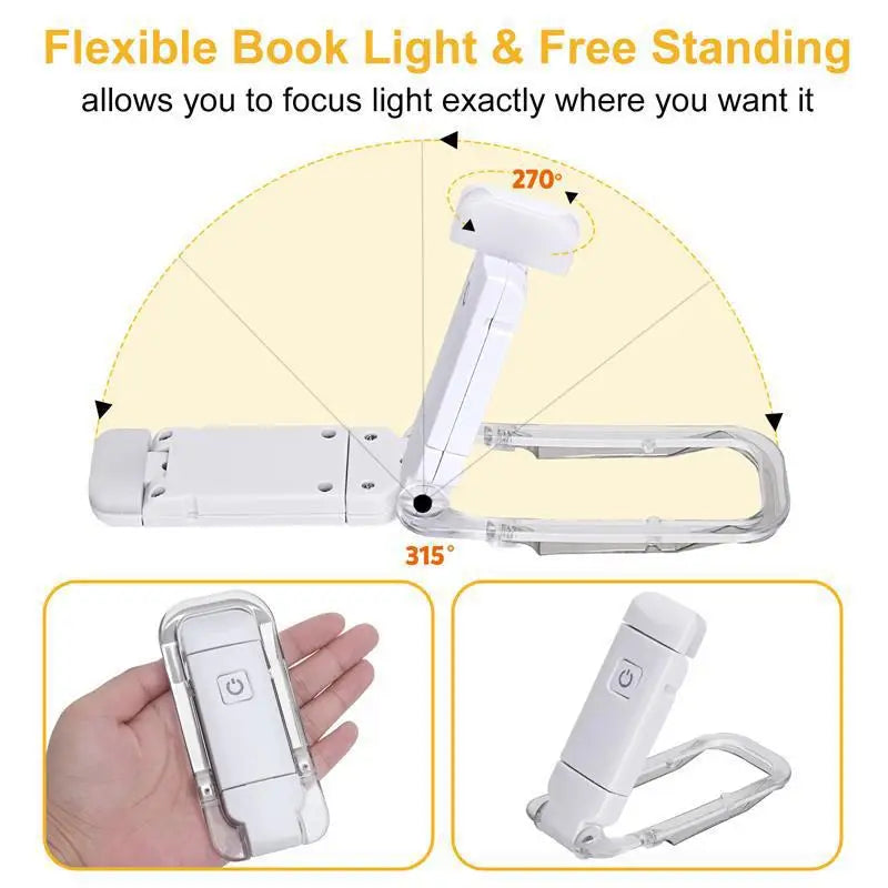 Mini Eye Protection USB Clip Reading Light Bookmark Folding Book LED