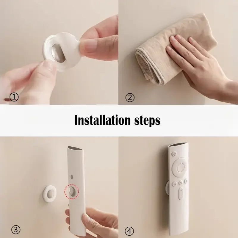 3pcs No Drill Magnetic Remote Holder - Wall Mount for TV/AC/DVD Remotes, White Space-Saving Design Zpaxo