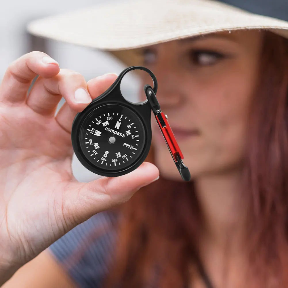 Mini Survival Compass Carabiner Portable Pocket Lightweight Keychain