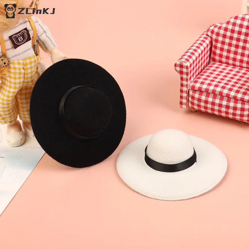 ▶1PCS Miniature Doll Top Hat Craft Hats Mini Dollhouse DIY ToysFit for 11.5"-12"(30cm) Doll Clothes Accessories Zpaxo