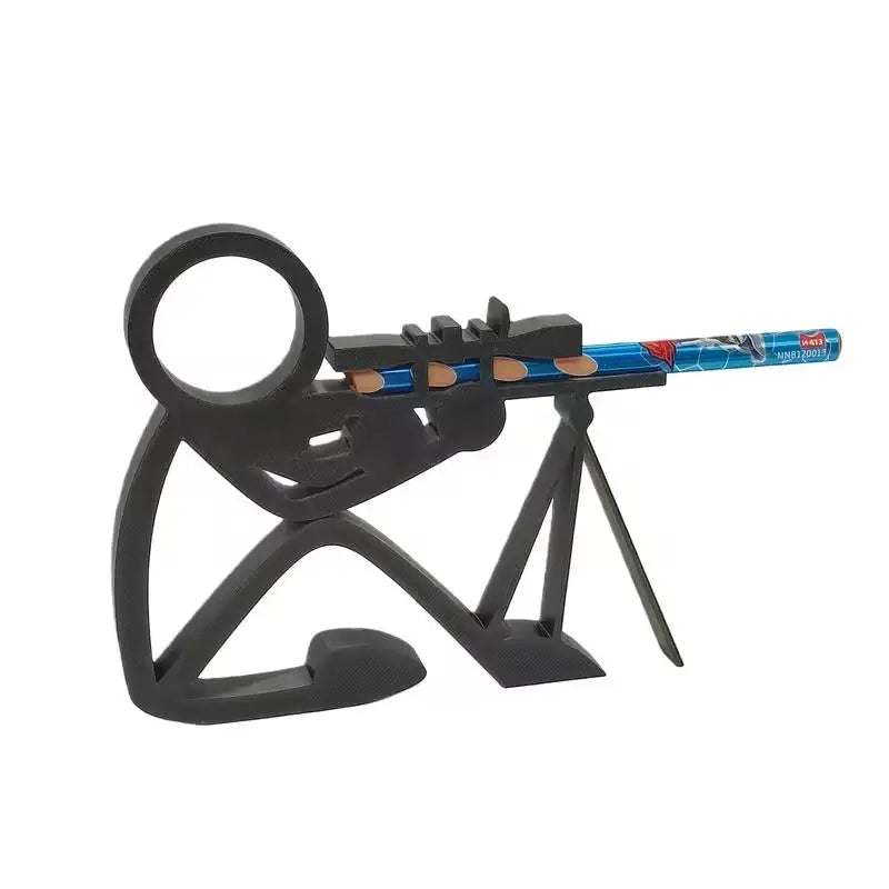 4 Styles 3D Printed Stick-Figure Pen Holders, Desktop Ornaments, Gift for Students/Christmas Zpaxo Sniper