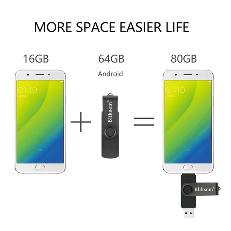 Bliksem OTG Flash Drive 32GB 64GB Speed USB2 0 Mobile Phone USB Metal Zpaxo