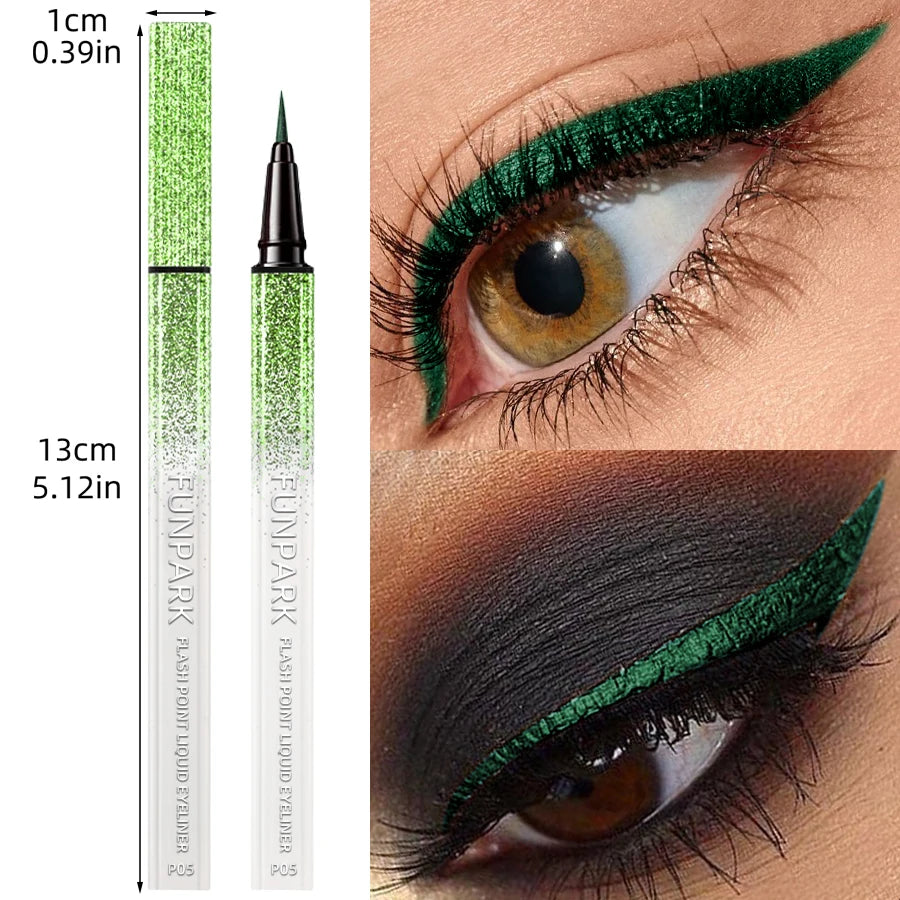 Green Waterproof Eyeliner Sweat-proof Long Lasting Non-smudged Fast
