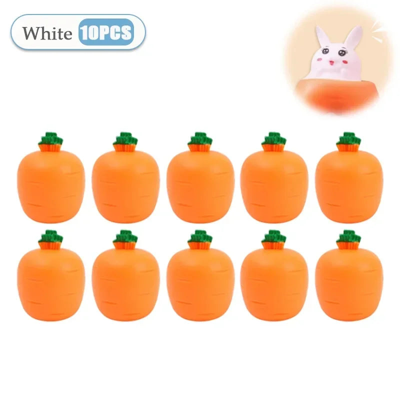Easter Carrot Rabbit Fidget Toys Squeeze Ball Kids Relieve Stress Up Zpaxo White-10PCS