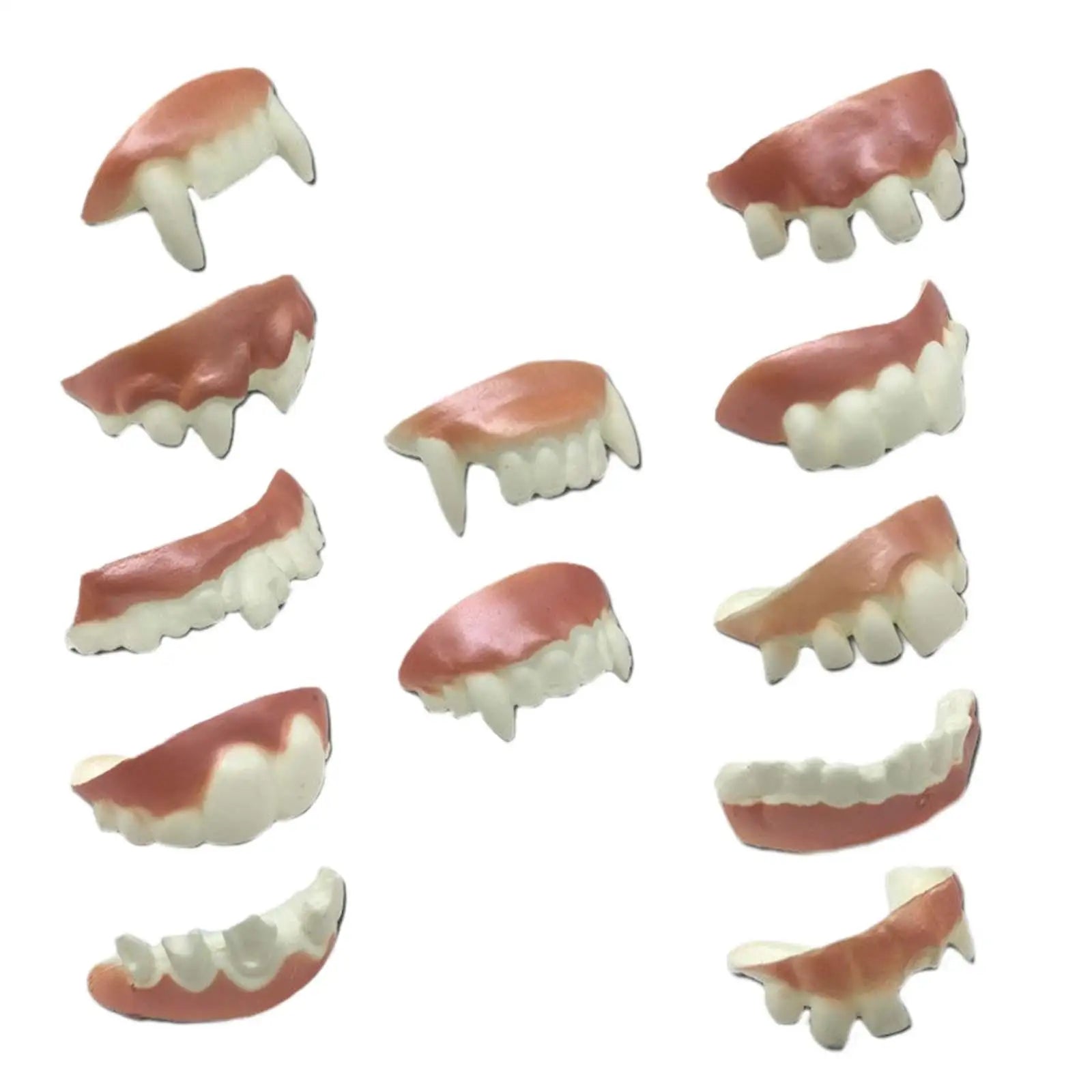 Halloween Fake Teeth Halloween Front Teeth Funny Fake Teeth Decoration for Stage Performance Dress up Party Halloween Masquerade Zpaxo 12pcs Pearlescent