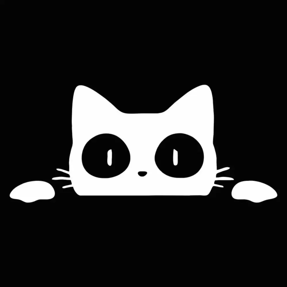 Waterproof Car Window Decals Black White Funny Kitty Scratch Covering Zpaxo