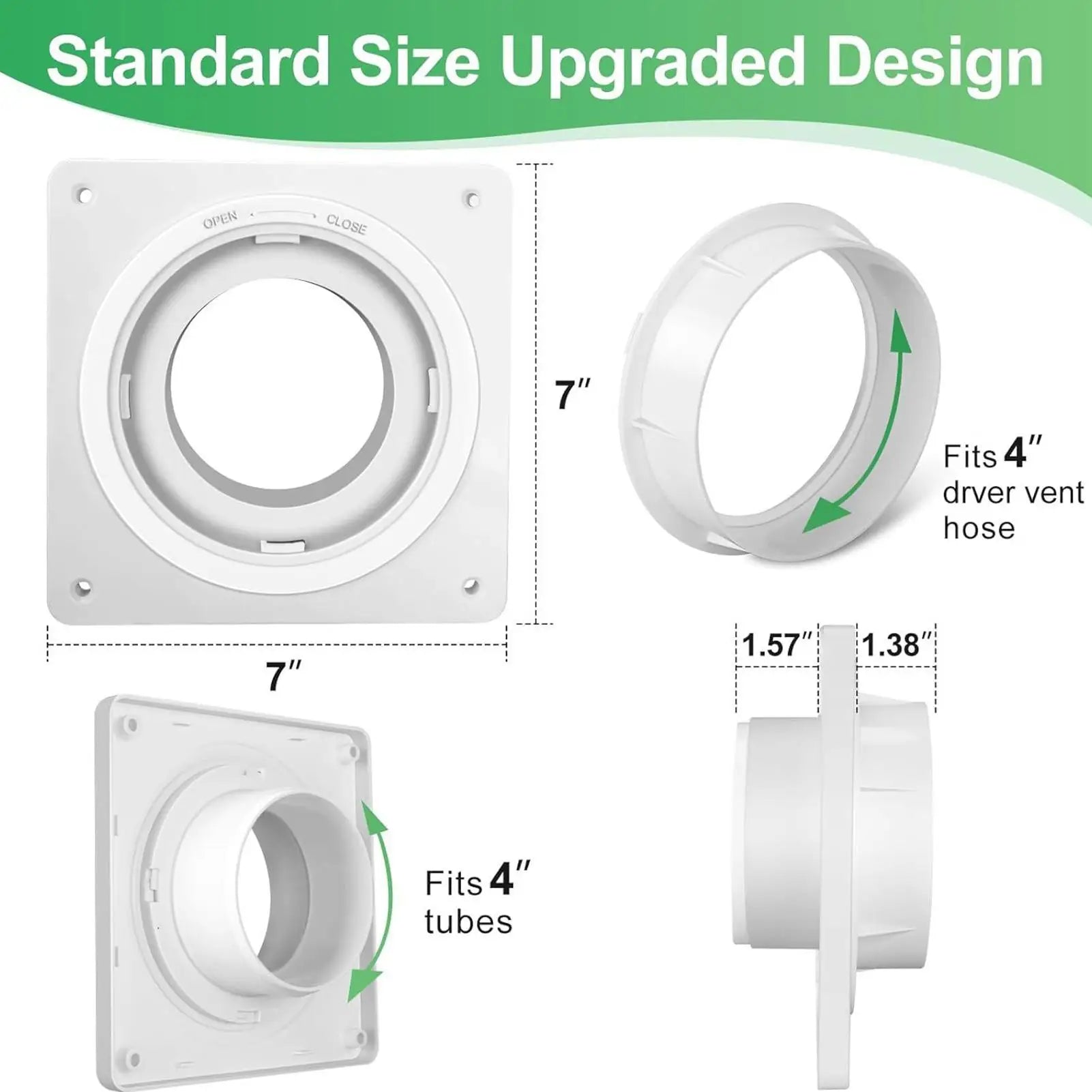 Dryer Vent Hose Air Conditioner Wall Mounted Connector Portable Ac Vent Wall Mount Connector with Hose for Home Kitchen Room Zpaxo