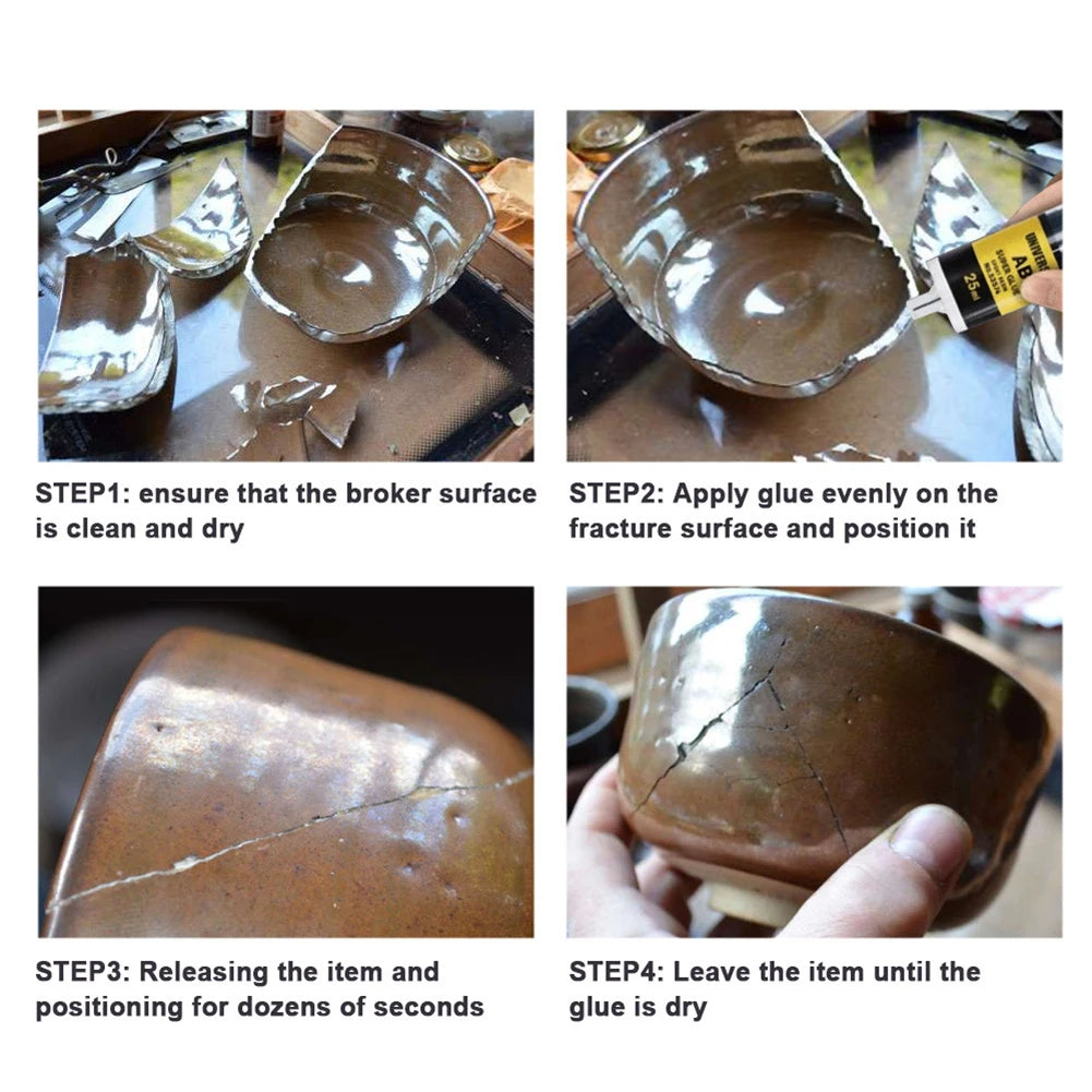 1-10pcs Epoxy Resin AB Glue 2 Minutes Curing Firm Long-lasting Reliable Adhesive Super Liquid Glue Waterproof Repair Glue for Gl Zpaxo