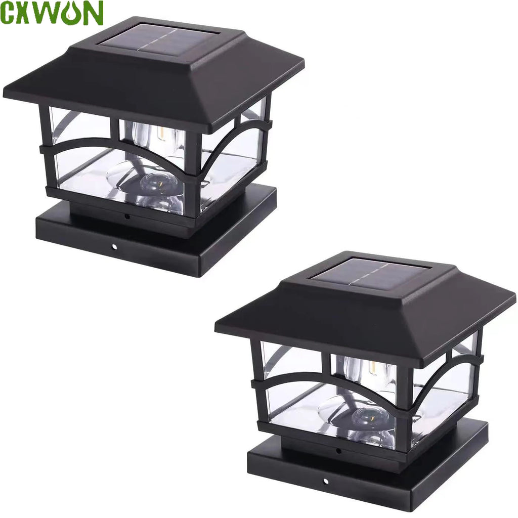 Solar Outdoor Post Cap Lights 4x4 5x5 6x6 Bright LED Light Fence Deck Zpaxo