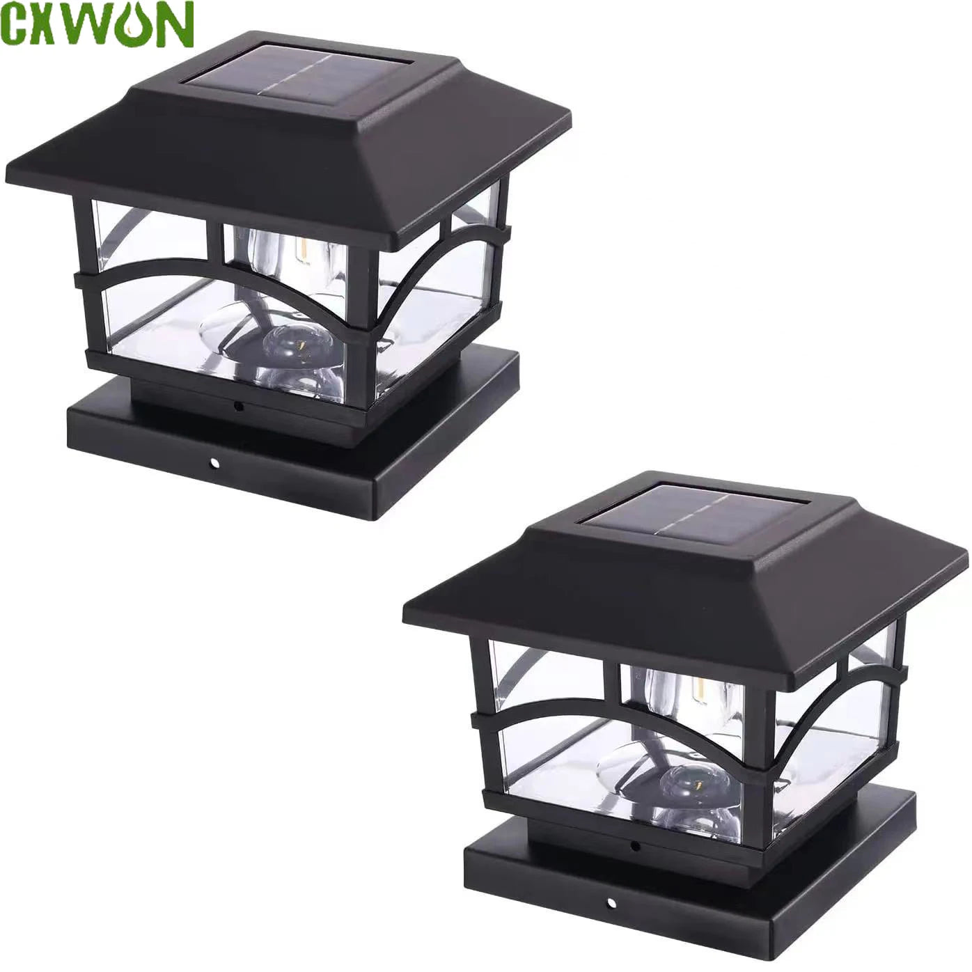 Solar Outdoor Post Cap Lights 4x4 5x5 6x6 Bright LED Light Fence Deck Zpaxo
