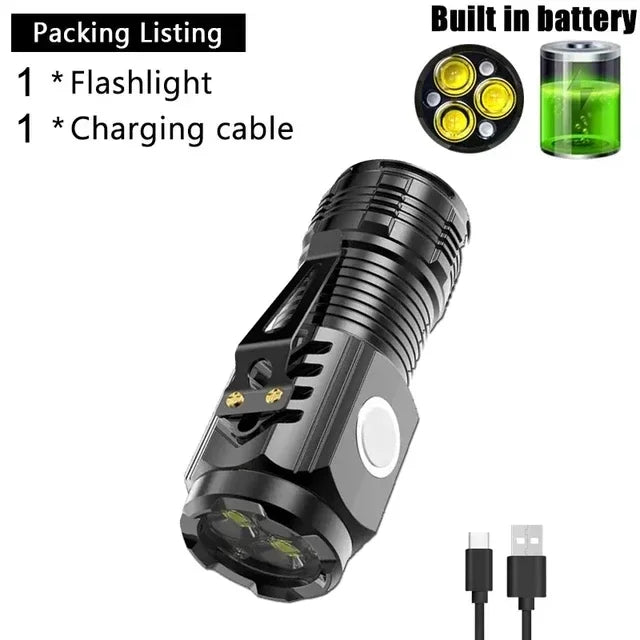 KDULIT Mini Rechargeable LED Flashlight | Pen Clip & Magnet