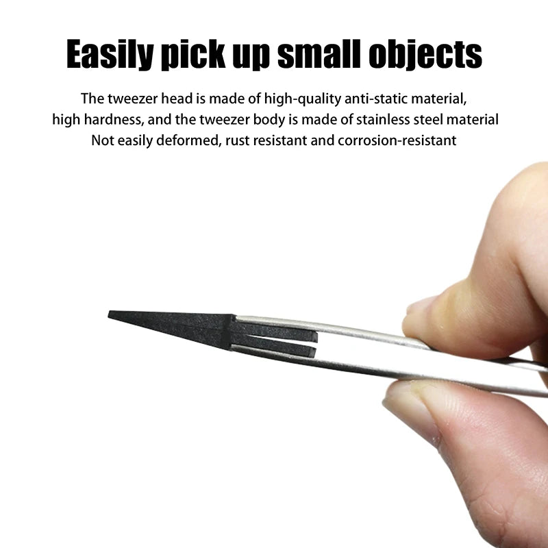 Durable Plastic-tipped Tweezers Antistatic Safety Interchangeable Zpaxo