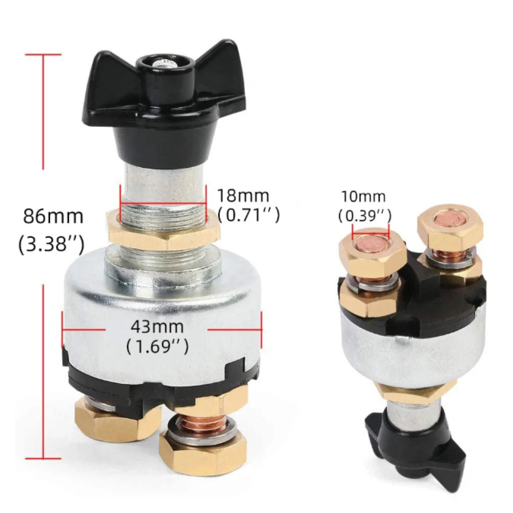 12-24V Master Battery Disconnect Switch Disconnect Function Rotary Type Battery Isolator Switch Isolator Function Kill Function Zpaxo 86mm-3.39in