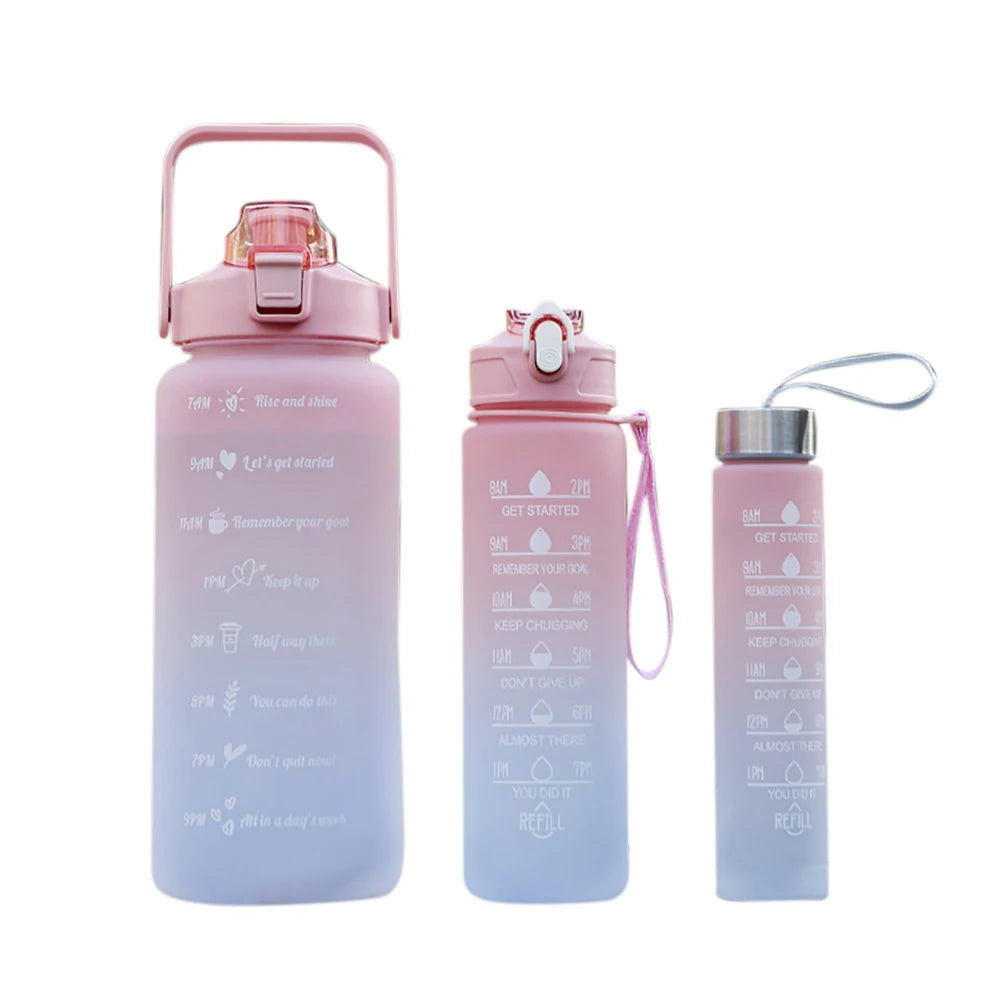 Sports Drink Bottle Frosted Gradient Outdoor Sport Water Reusable