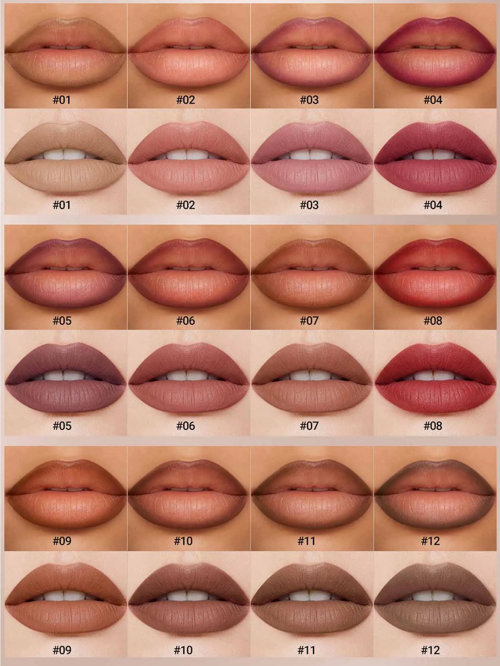 Waterproof Matte Lip Liner and Lipstick Pencil Set Long-Lasting Non-Fading Smudge-Proof Tip Lip Pencil for Precise Application Zpaxo