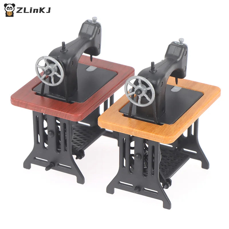 ▶1Pc 1:12 Dollhouse Miniature Sewing Machine Model Doll Furniture Decor Toy Zpaxo