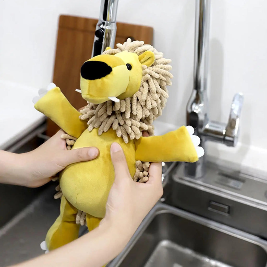 Chenille Animal Hand Towel Wild Boar Lion Shape Soft Water Absorption