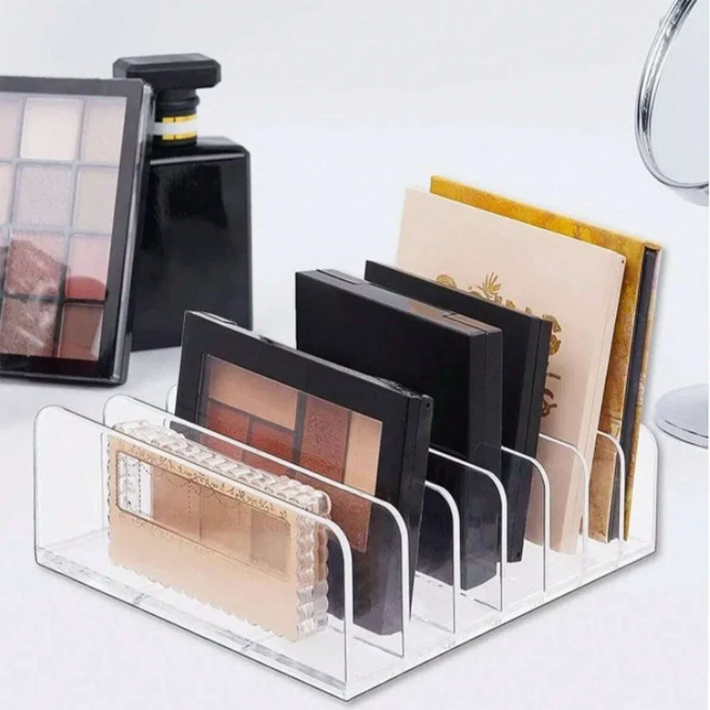 7-Compartment Clear Makeup Organizer – Vanity & Bathroom Storage Makeup Organizer Zpaxo
