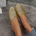 Women Slippers Fashion Slip Mules Shoes Big Flat 2025 Casual Outdoor Zpaxo Gold 35
