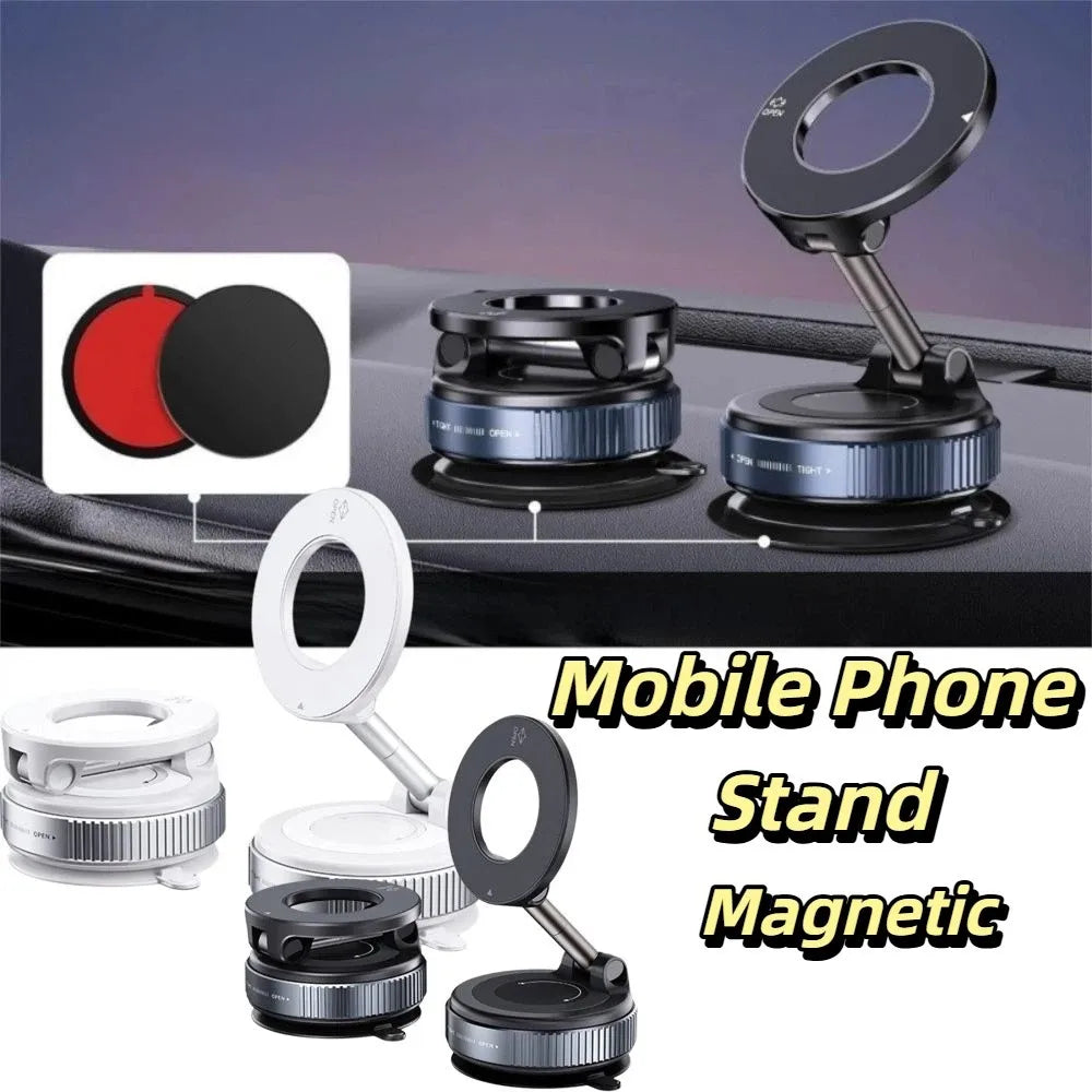 Foldable Design Magnetic Phone Mount Strong Magnetic Adsorption 360° Rotatable Vacuum Suction Mount Adjustable Design Zpaxo