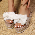 2026 Summer Women's Mid Heels Butterfly Bow Slippers Open Toe Women Zpaxo WHITE 39