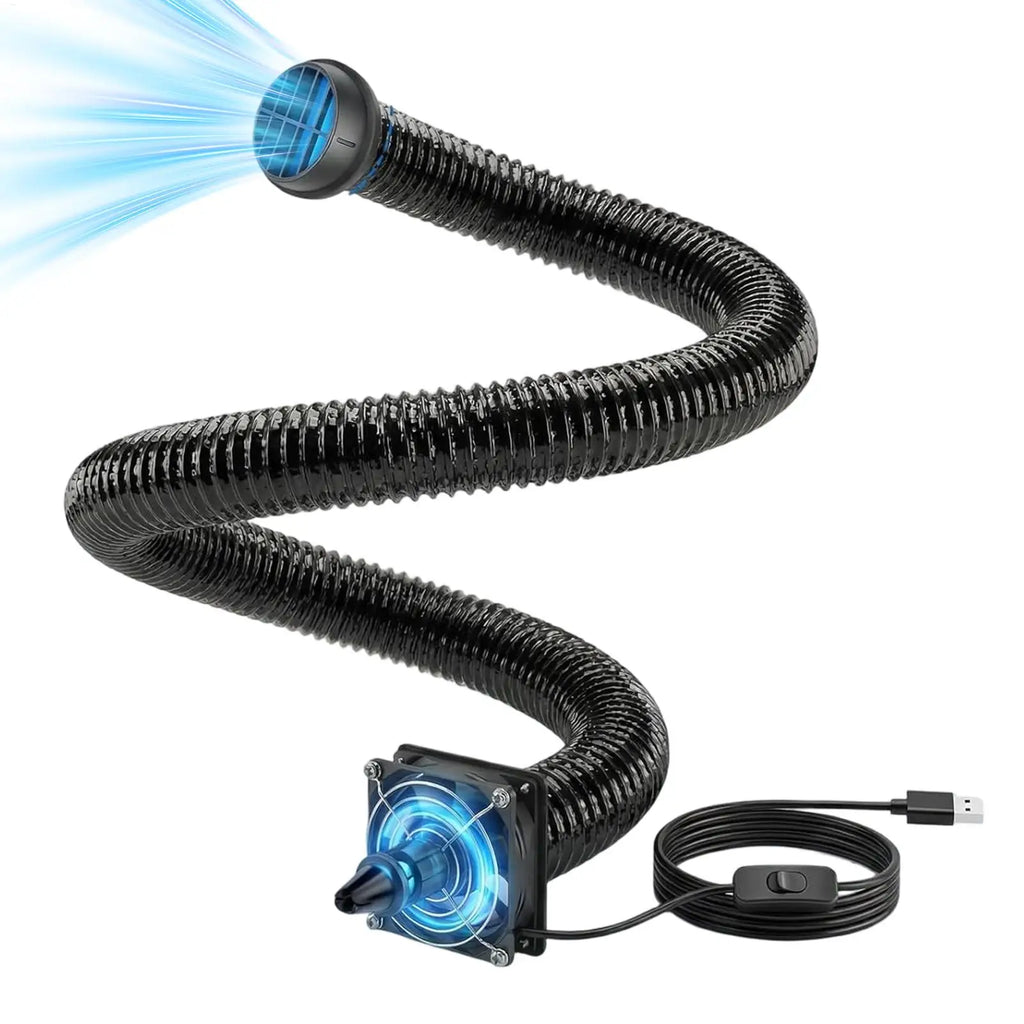 Car AC Vent Extender Backseat USB Airflow Fan 3 Meters Auto Kids Pets