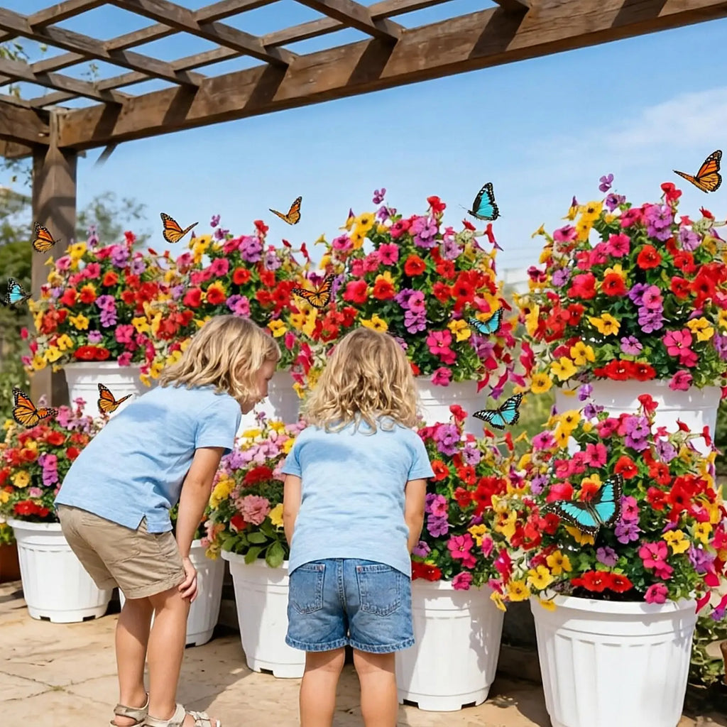 Artificial Flowers Outdoors UV Resistant Ground Stakes Realistic Fake