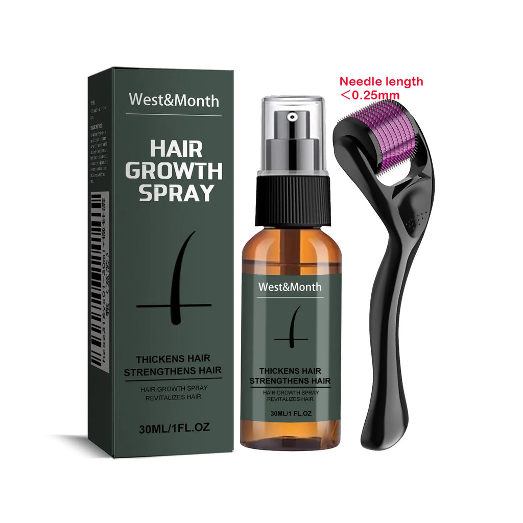 Men's Beard Growth Spray Kit with 0.25mm Micro Roller – WEST MONTH Beard Growth Kit Zpaxo 1 Set