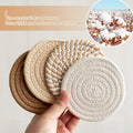 4pcs Absorbent Drink Coasters, Minimalist Cotton Fabric Coasters with Non-Woven Lining for Coffee Table Home Decor Zpaxo 4PCS 11 cm