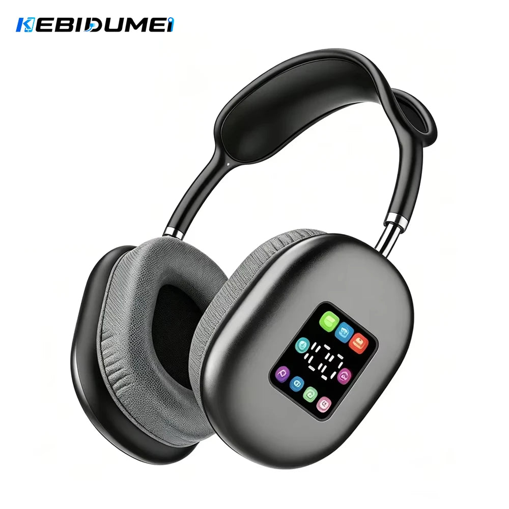 KEBIDUMEI Bluetooth 5 3 Headphones LED Screen AUX Over Ear Earphones