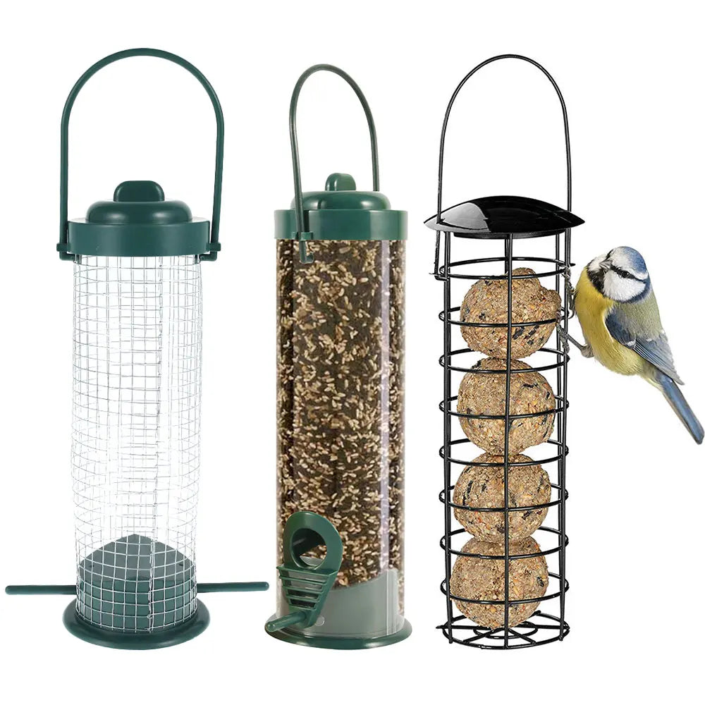 3PCS Wild Bird Feeder House Transparent Hanging Bird FeederGarden Patio Yard Feeding Station Pet Bird Supplies Seed Dispenser Zpaxo 3pcs