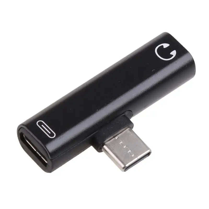 652F Type-C Adapter Type C to 3.5 Headphone Music Charging Two-in-One Adapter Cable Alloy Converter Zpaxo Black CN