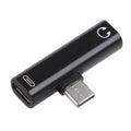 652F Type-C Adapter Type C to 3.5 Headphone Music Charging Two-in-One Adapter Cable Alloy Converter Zpaxo Black CN