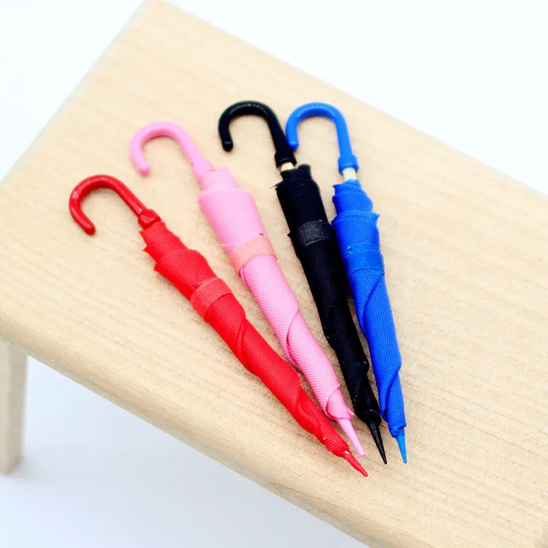 Dollhouse Mini Umbrella 1:12 Scale Fairy Garden Accessory (1–4 Pcs)