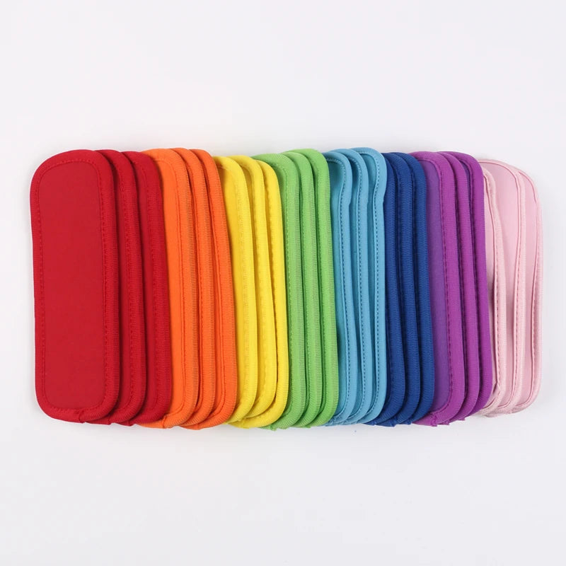 24Pcs Reusable Ice Pop Sleeves Popsicle Bags Antifreezing Ice Pop Holder Freezer Pop Holders Zpaxo
