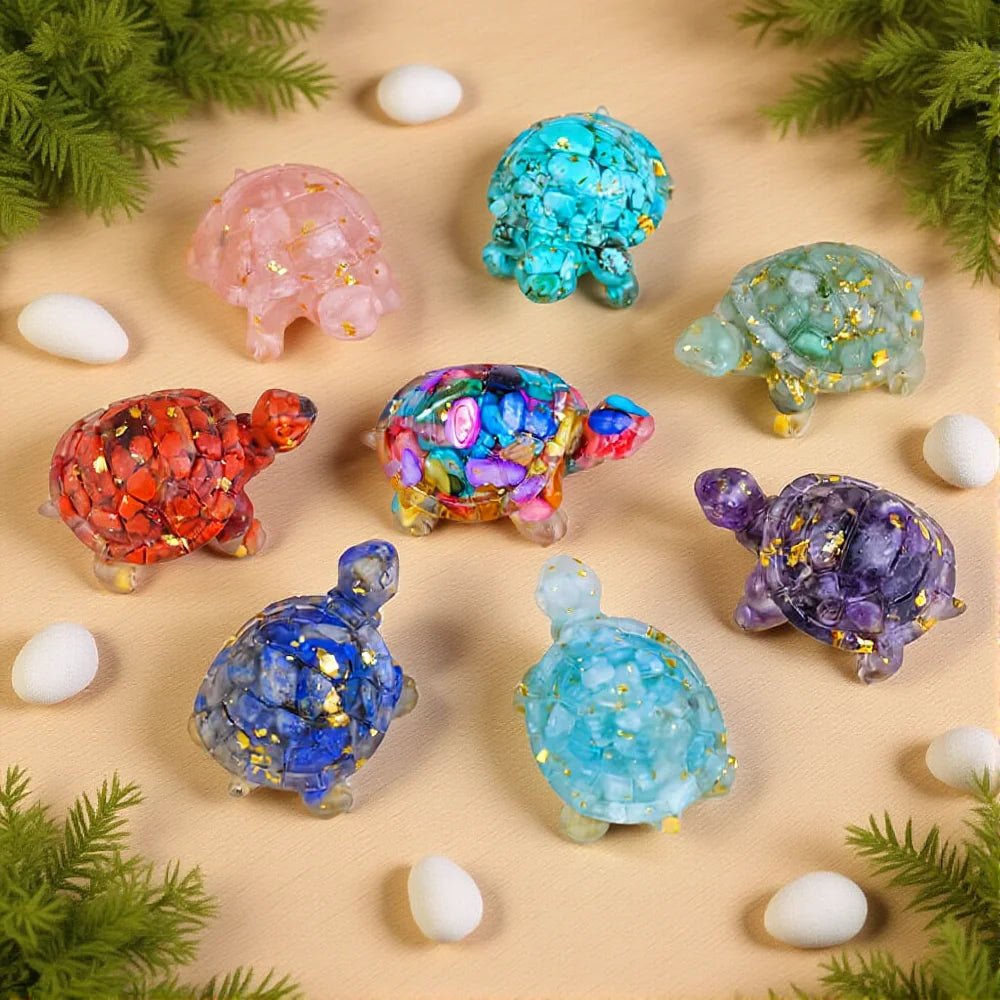 Natural Crystal Quartz Turtle Ornament – Lucky Charm Decor