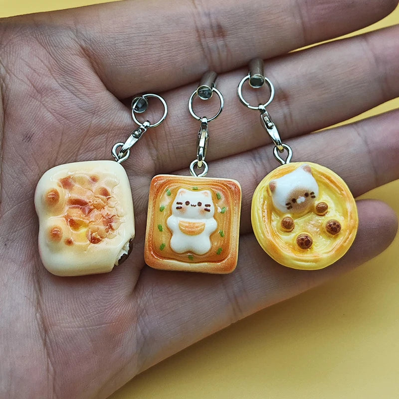 Japanese Cute Cat Bread Mobile Phone Lanyard Cartoon Charm Wrist Zpaxo