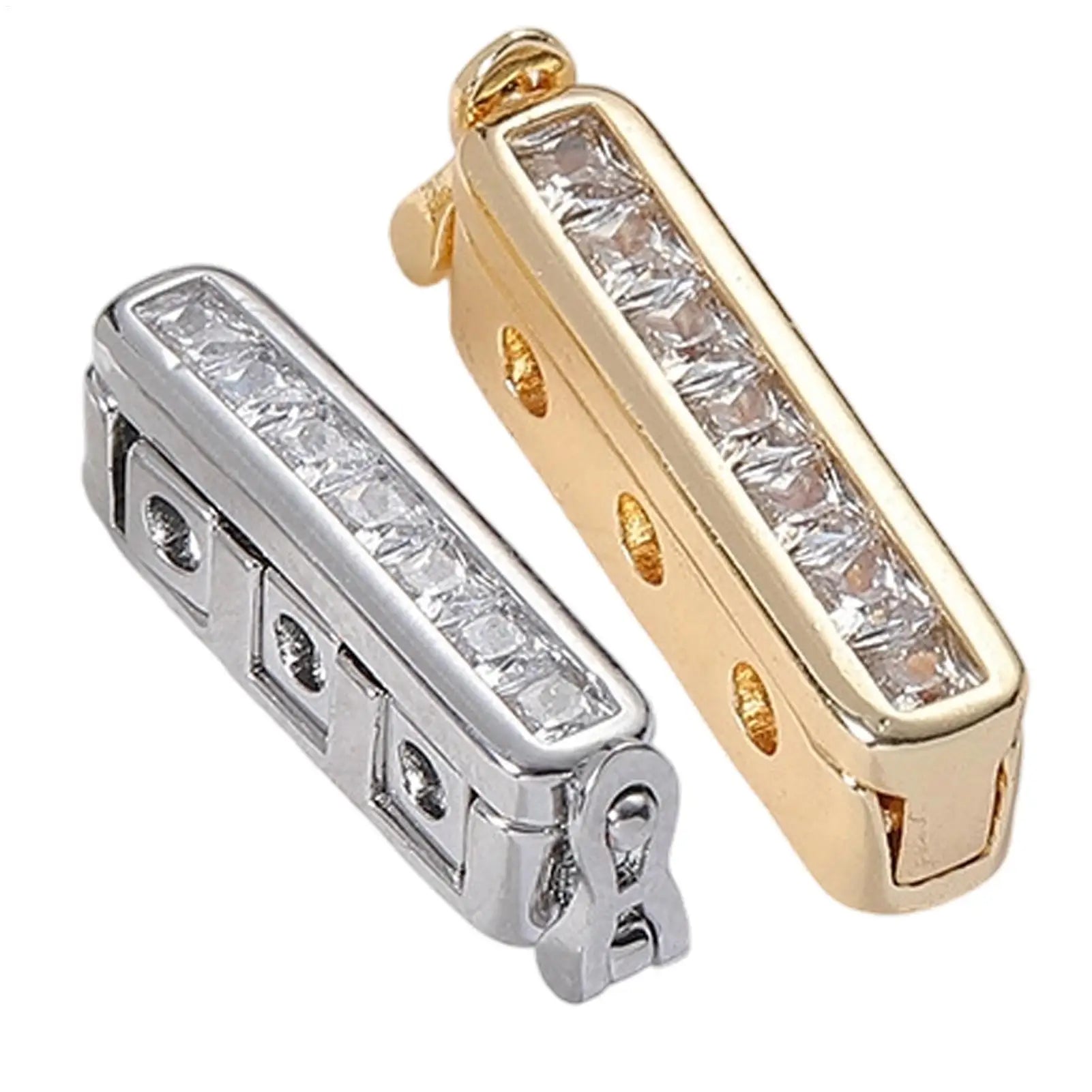 Necklace Shortener Clasp Adjustable Metal Jewelry Clip Adjuster CZ