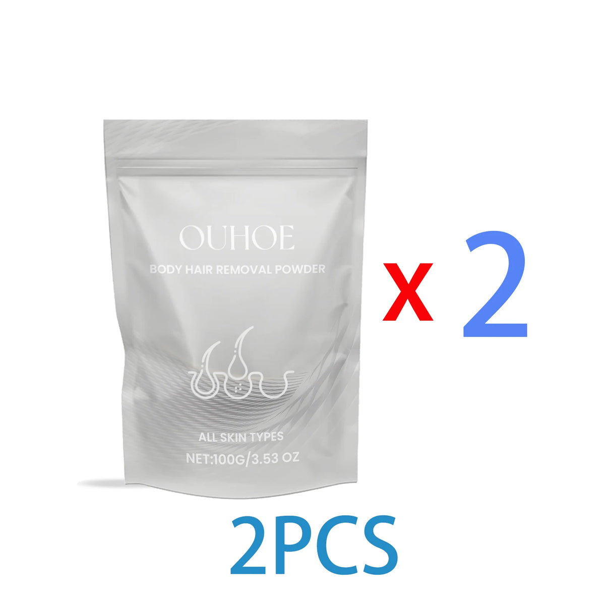 Body Hair Removal Powder 100g Gentle Depilatory Cream Activator for Smooth Legs Bikini Line Rose Formula Quick Rinse No Residue Zpaxo 2PCS