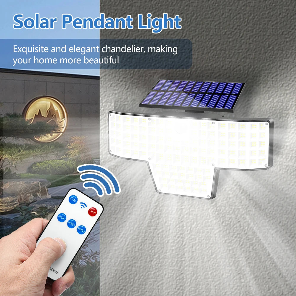 1/2 Packs 448 LED Solar Powered Security Lights Motion Sensor 3 Modes IP65 Waterproof Outdoor Wall Flood Lights for Garden Yard Zpaxo