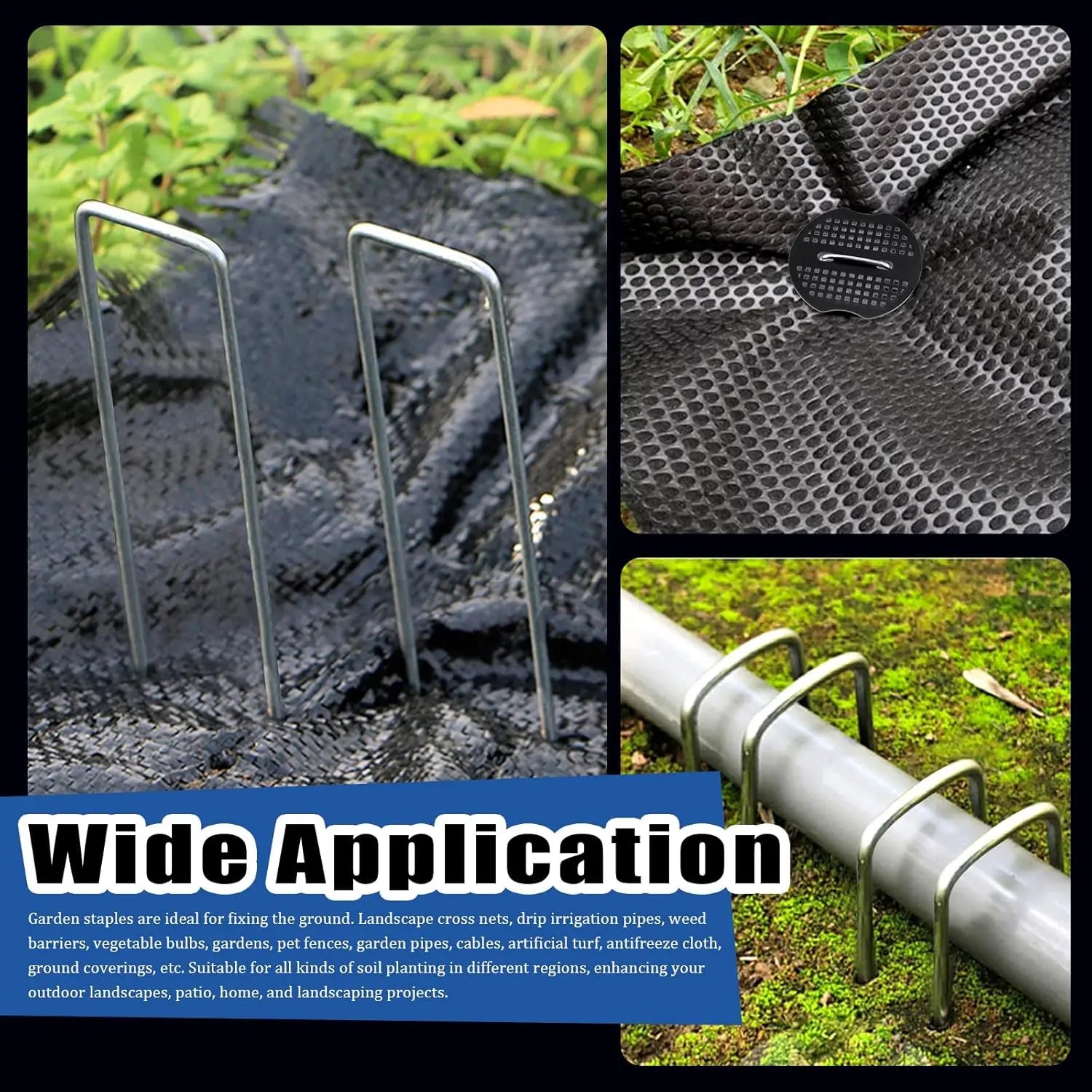 U-Shaped Garden Stakes & Staples Kit with Hook & Gaskets