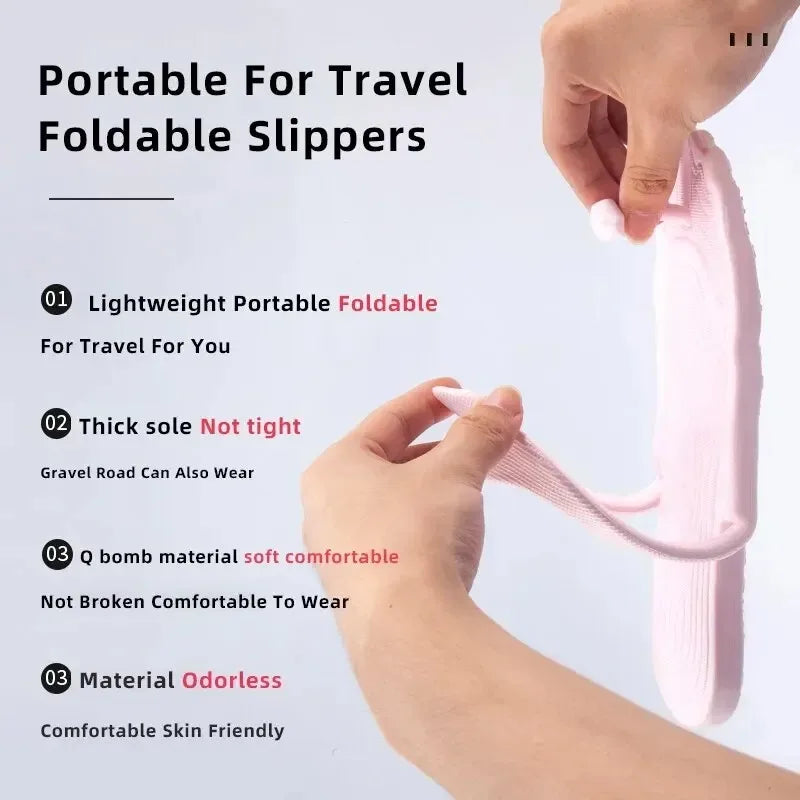 1pair Travel Folding Slippers Portable Anti-slip Hotel Bath 1 Pair