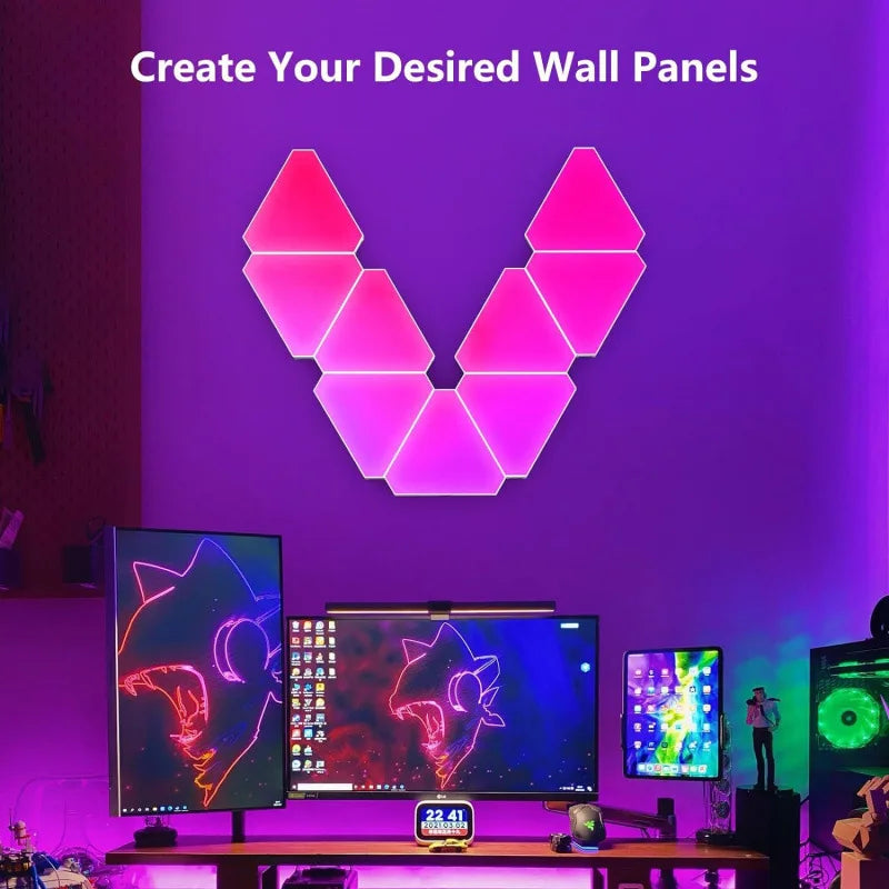 Smart Lights Panel LED Triangle RGBIC Game Sync Voice Control WIFI Zpaxo
