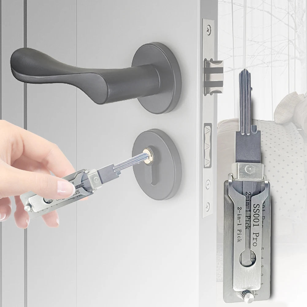 1- Stainless Steel Key Decoder SS001 O-ring Pickup Hook Tool Hand